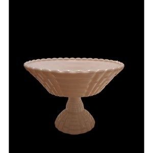 Vintage Jeannette Shell Pink Milk Footed Fruit Bowl